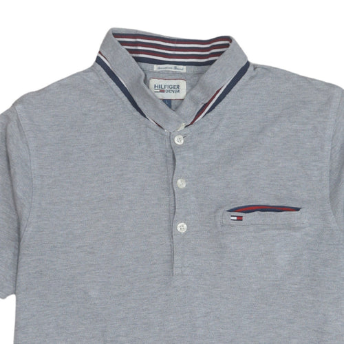 Hilfiger Denim Men's Grey Stand Collar Polo Shirt Size L
