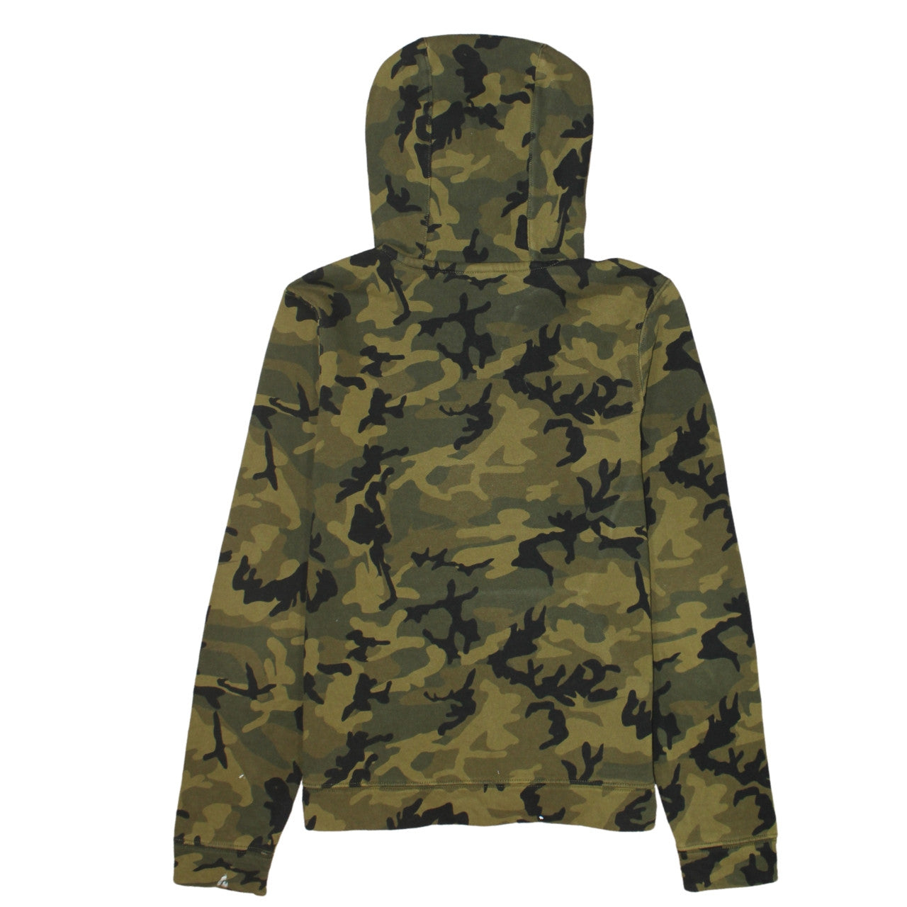 Nike Boys Green Camouflage Pullover Hoodie Size 12-13 Years Lined Cotton Blend