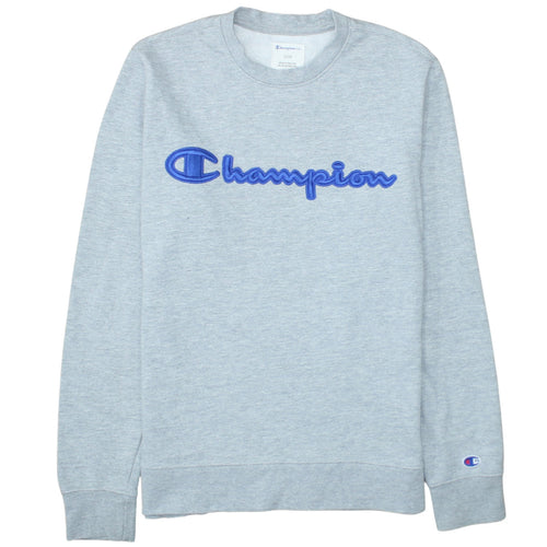 Champion Mens Grey Regular Fit Logo Pullover Sweatshirt Size S