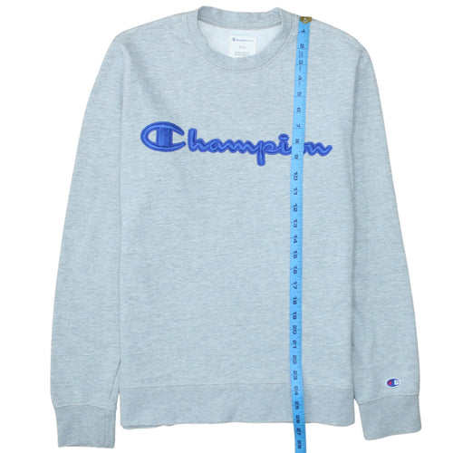 Champion Mens Grey Regular Fit Logo Pullover Sweatshirt Size S