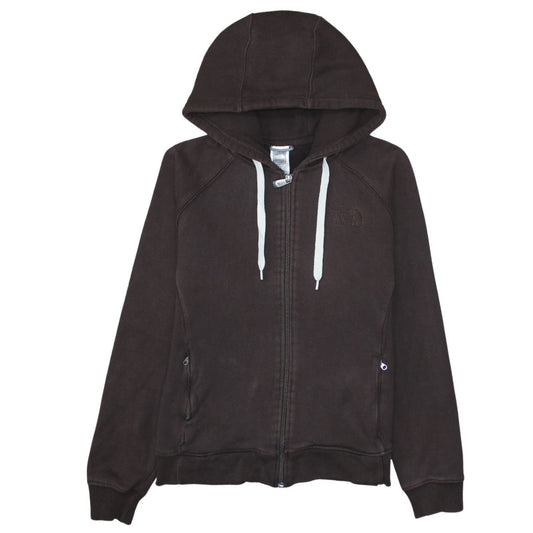 The North Face Womens Brown Full Zip Hoodie Size L Cotton Blend