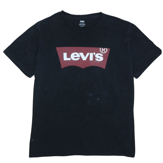 Levi's Men's Black XL Crew Neck Short Sleeve Logo T-Shirt