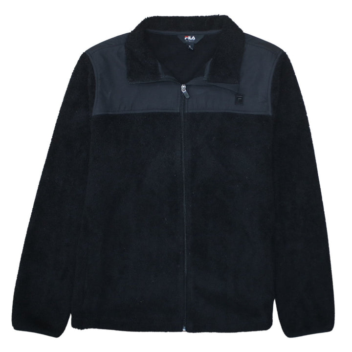 Fila Women Black Fleece Full Zip Jacket XL Sports Casual