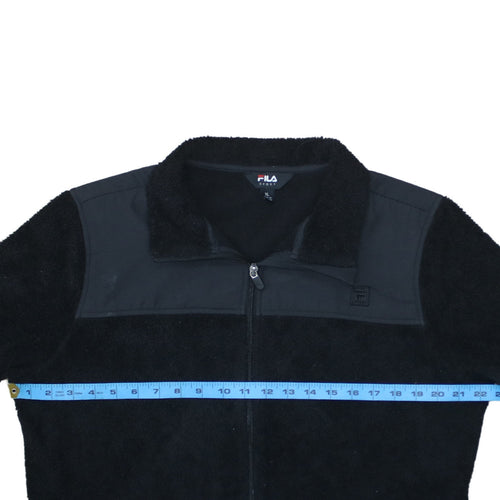 Fila Women Black Fleece Full Zip Jacket XL Sports Casual