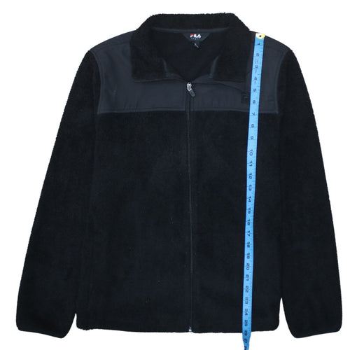 Fila Women Black Fleece Full Zip Jacket XL Sports Casual