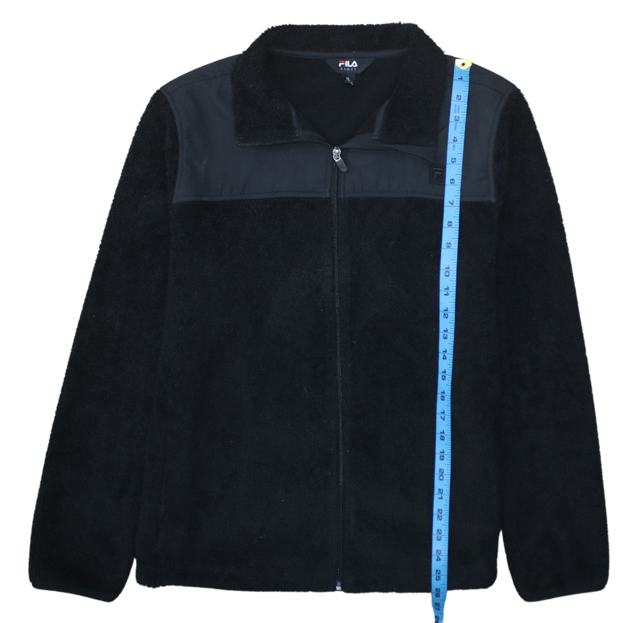 Fila Women Black Fleece Full Zip Jacket XL Sports Casual