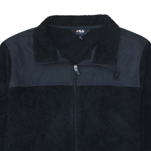 Fila Women Black Fleece Full Zip Jacket XL Sports Casual