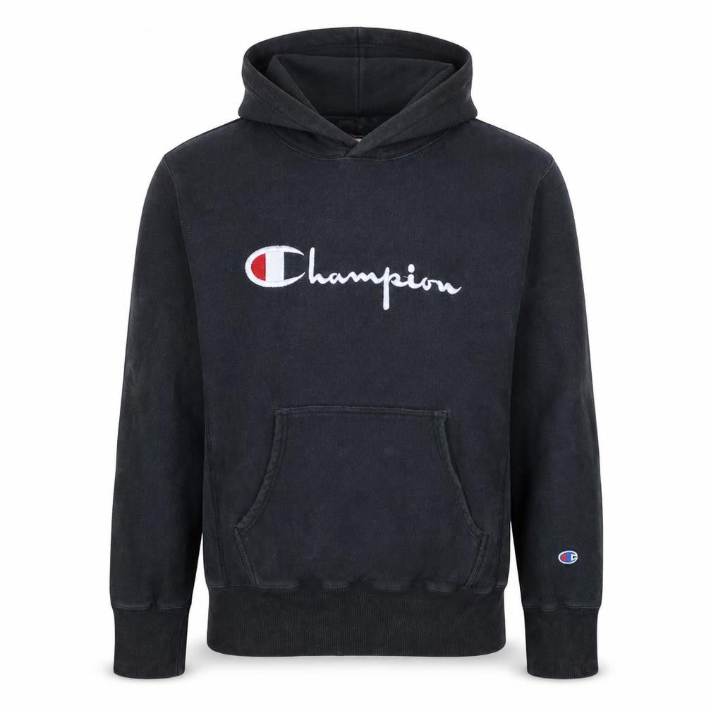 Champion Men’s Black Pullover Hoodie L Embroidered Logo Sportswear