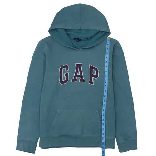 GAP Women Teal Blue Pullover Hoodie Logo Design Size M