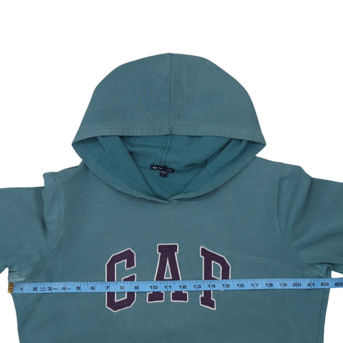 GAP Women Teal Blue Pullover Hoodie Logo Design Size M
