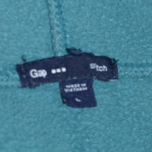 GAP Women Teal Blue Pullover Hoodie Logo Design Size M