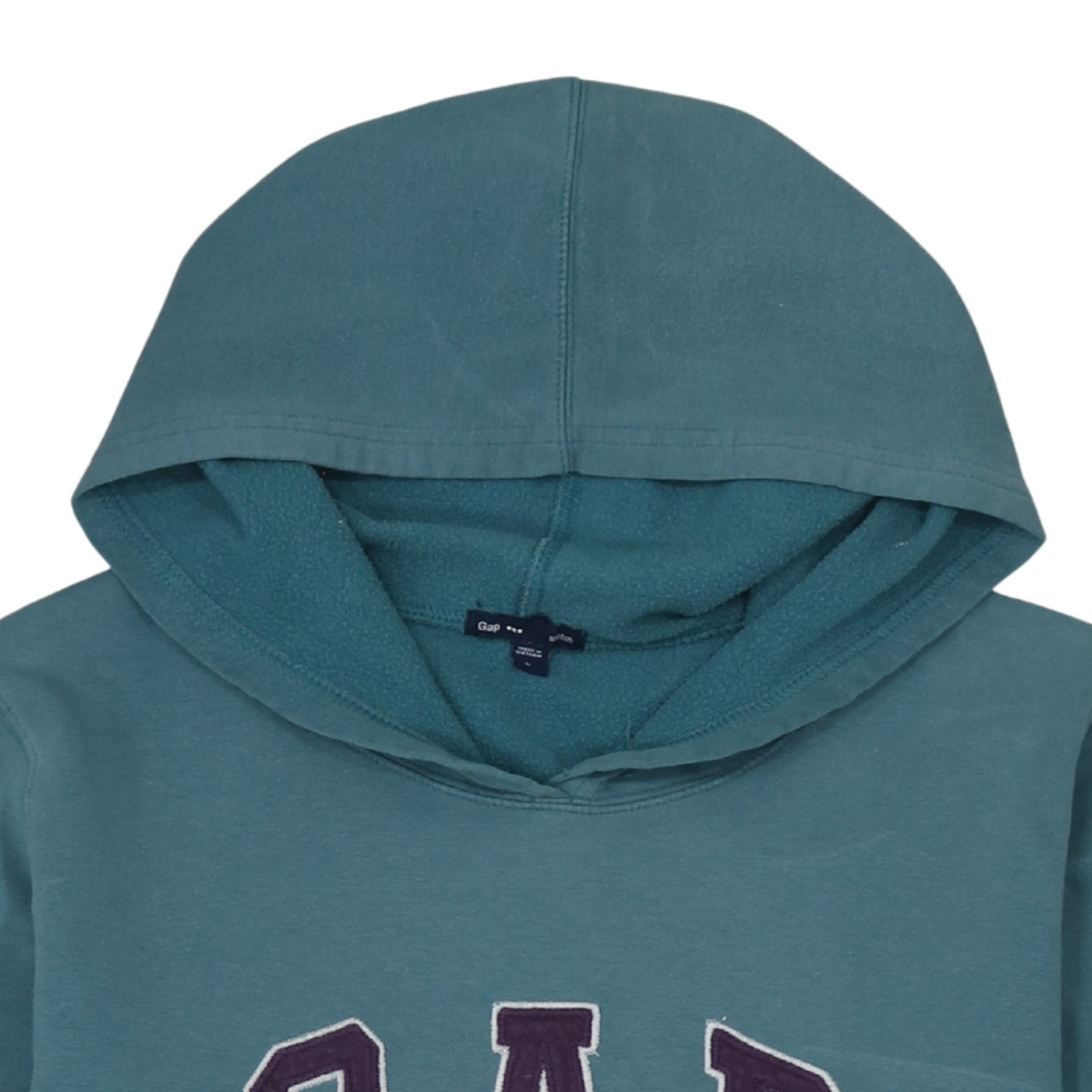 GAP Women Teal Blue Pullover Hoodie Logo Design Size M