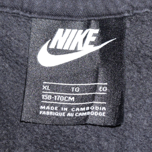 Nike Boys Black Full Zip Hoodie XL 158-170cm Sweatshirt Lined Hooded