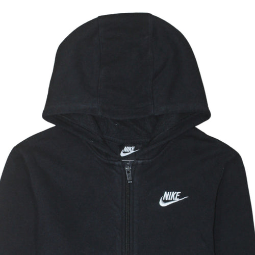 Nike Boys Black Full Zip Hoodie XL 158-170cm Sweatshirt Lined Hooded