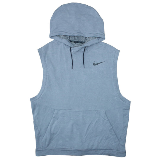 Nike Men's Blue Dri-Fit Sleeveless Hoodie 2XL Athletic Vest