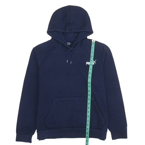 Puma Men's Blue Pullover Hoodie L Sports Fleece Sweatshirt
