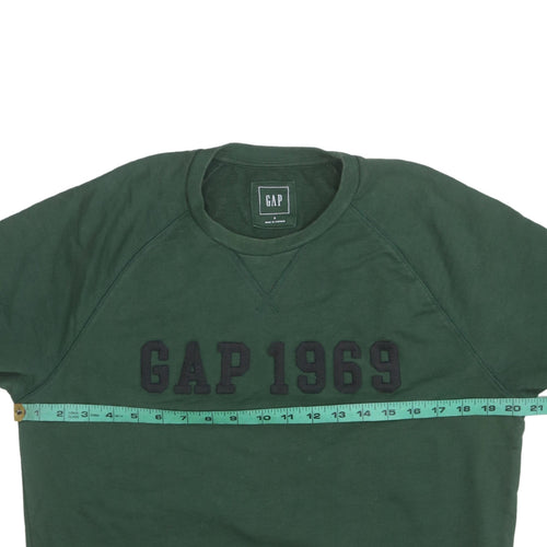 GAP Women Green Small Pullover Sweatshirt Crew Neck Cotton Casual