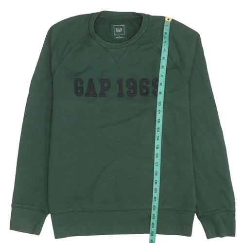 GAP Women Green Small Pullover Sweatshirt Crew Neck Cotton Casual