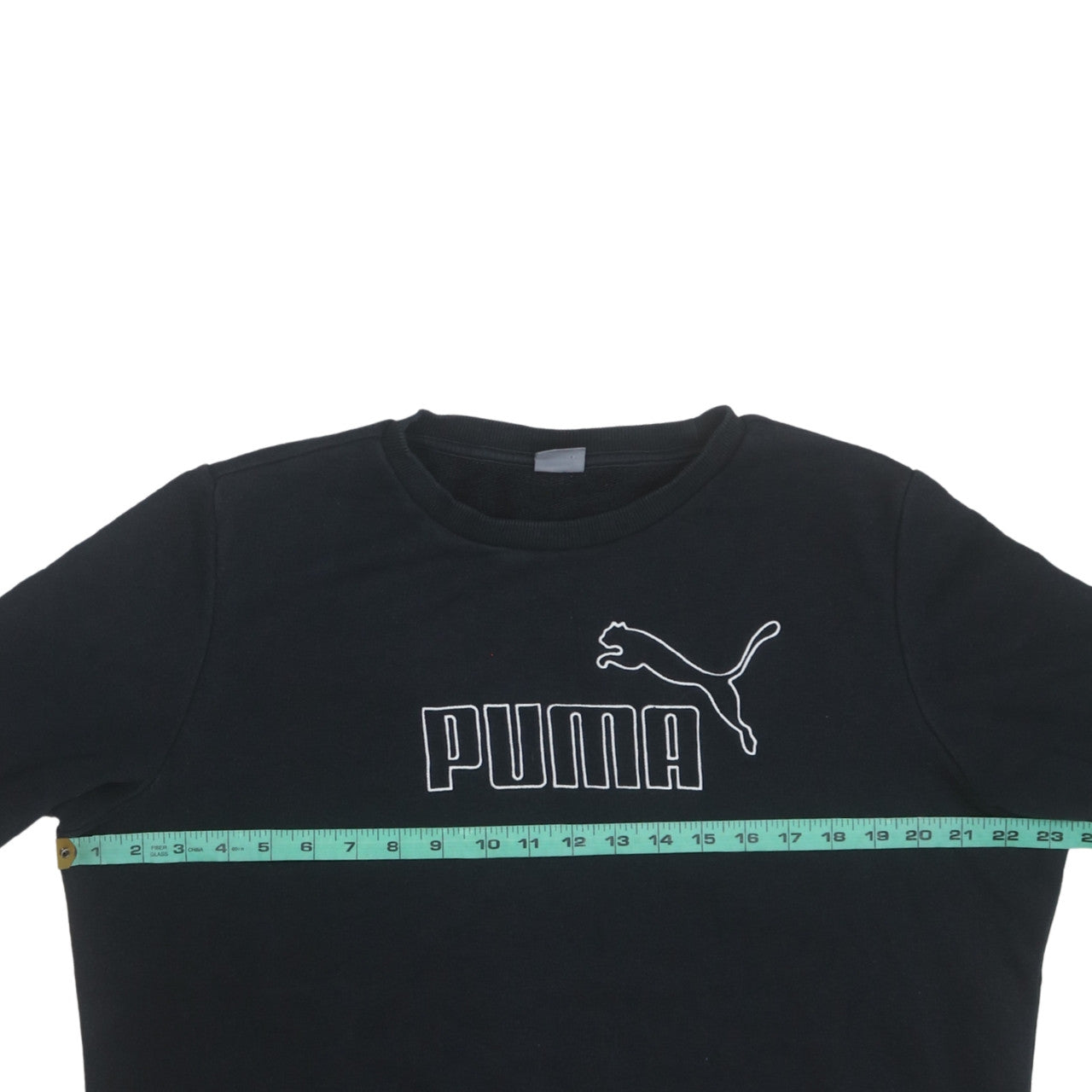 Puma Womens Black XL Pullover Sweatshirt Crew Neck Logo Print