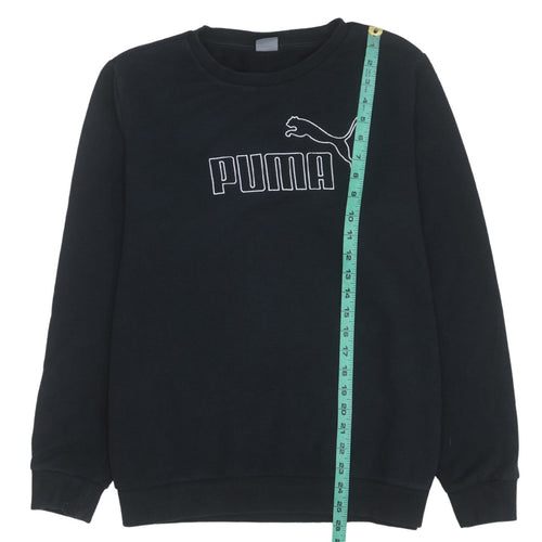 Puma Womens Black XL Pullover Sweatshirt Crew Neck Logo Print