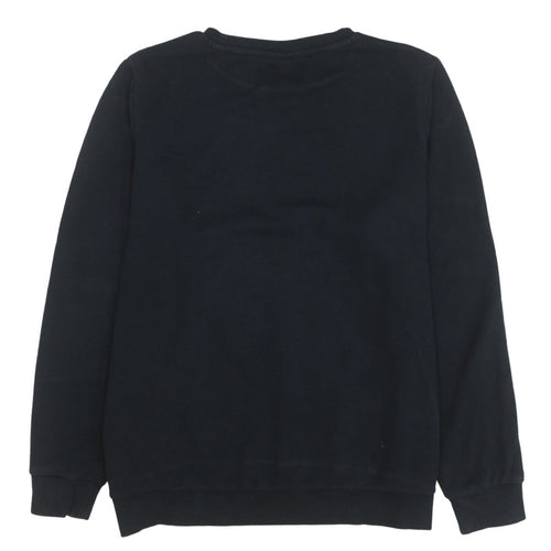 Puma Womens Black XL Pullover Sweatshirt Crew Neck Logo Print