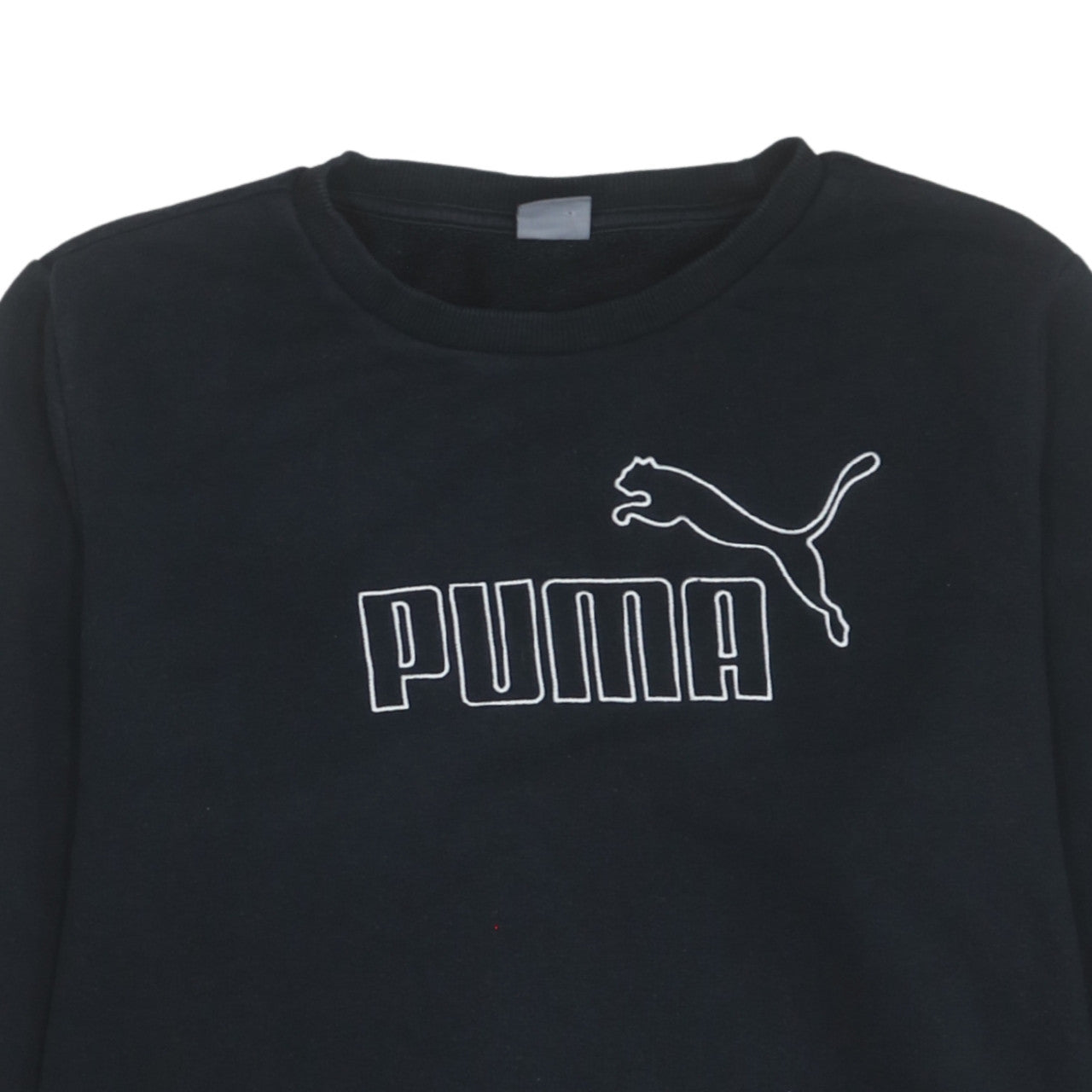 Puma Womens Black XL Pullover Sweatshirt Crew Neck Logo Print
