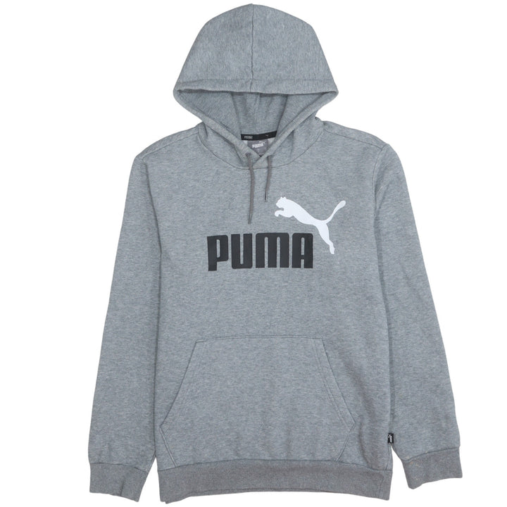 Puma Men's Grey Small Pullover Hoodie Sweatshirt Logo Sportswear