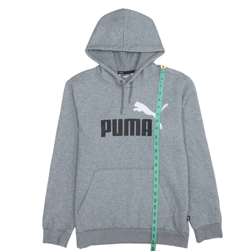 Puma Men's Grey Small Pullover Hoodie Sweatshirt Logo Sportswear