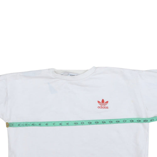 Adidas Womens White XS Crew Neck Pullover Sweatshirt Hearts & Clubs Design
