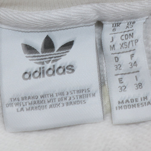 Adidas Womens White XS Crew Neck Pullover Sweatshirt Hearts & Clubs Design