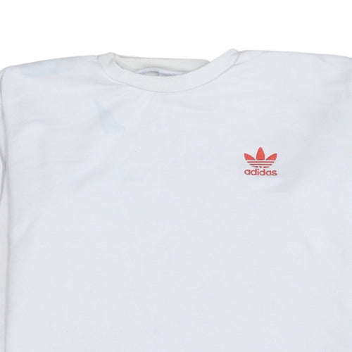 Adidas Womens White XS Crew Neck Pullover Sweatshirt Hearts & Clubs Design