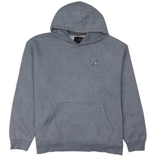 Jordan Men's Grey XL Pullover Hoodie Embroidered Logo Fleece Sweatshirt