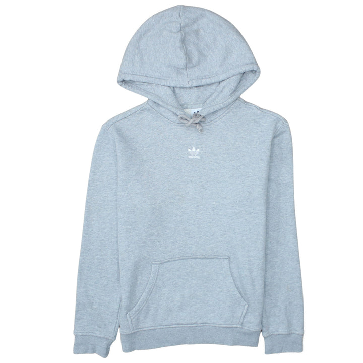Adidas Women Grey Pullover Hoodie Size 8 Logo Hooded Sweatshirt