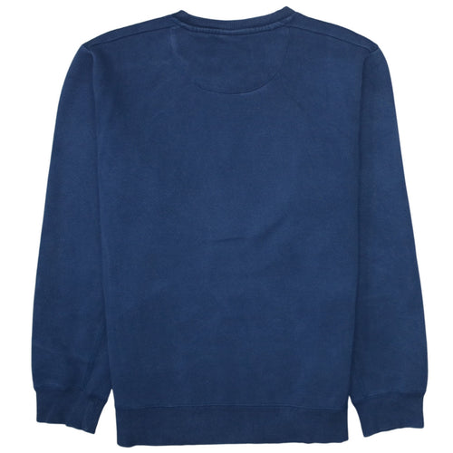 Adidas Men's Blue Crew Neck Pullover Sweatshirt M Logo Cotton Blend