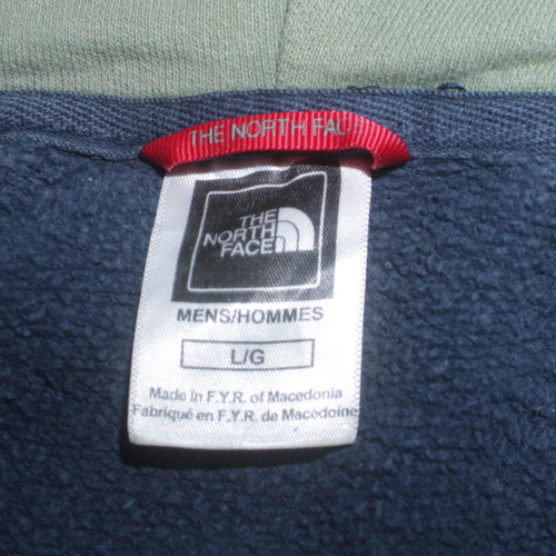 The North Face Men's Blue Pullover Hoodie Size L Cotton Fleece