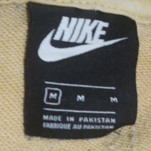 Nike Women Beige Crew Neck Pullover Sweatshirt M Cotton Blend