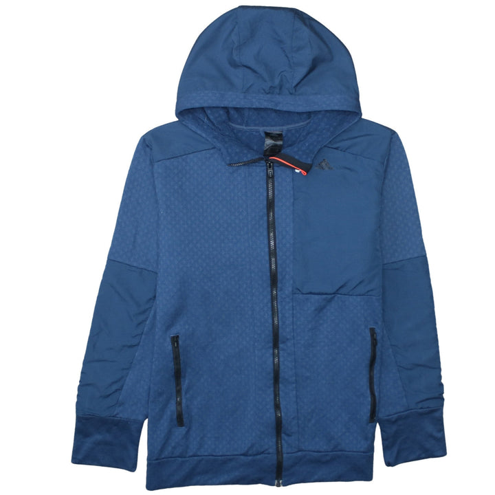 Adidas Mens Blue Full Zip Hooded Sweatshirt L Regular Classic Fit