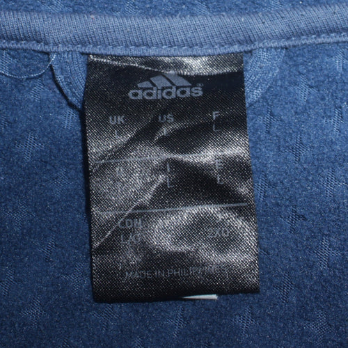 Adidas Mens Blue Full Zip Hooded Sweatshirt L Regular Classic Fit