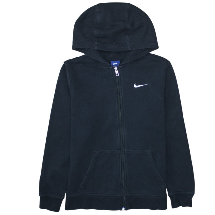 Nike Boys Black Full Zip Hoodie Size 13-15 Years XL Cotton Blend