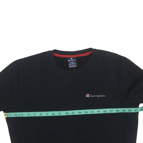 Champion Men's Black Small Pullover Crew Neck Embroidered Sweatshirt