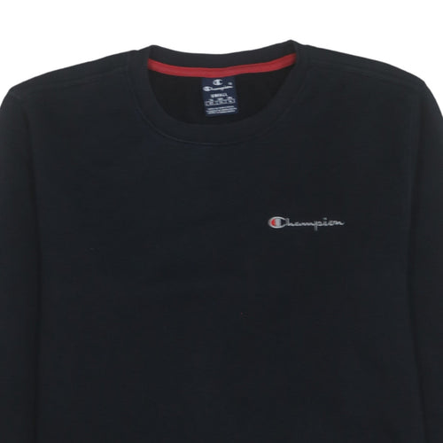 Champion Men's Black Small Pullover Crew Neck Embroidered Sweatshirt