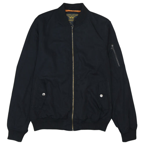 Alcott Men's Black XL Bomber Jacket Cotton Blend Casual Zip Up
