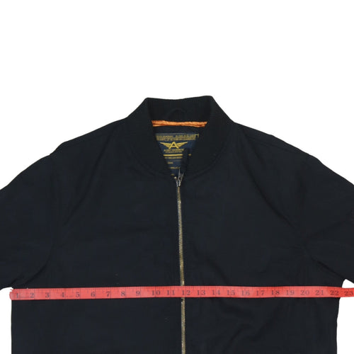 Alcott Men's Black XL Bomber Jacket Cotton Blend Casual Zip Up