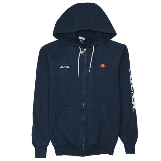 Ellesse Women's Navy Full Zip Hoodie UK 6 Cotton Blend Casual Sweatshirt