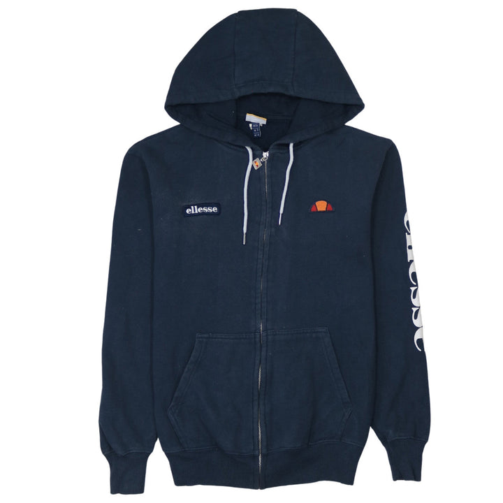 Ellesse Women's Navy Full Zip Hoodie UK 6 Cotton Blend Casual Sweatshirt