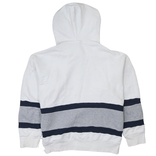 Adidas Womens White Grey Navy Hoodie Size 16 Pullover Cotton
