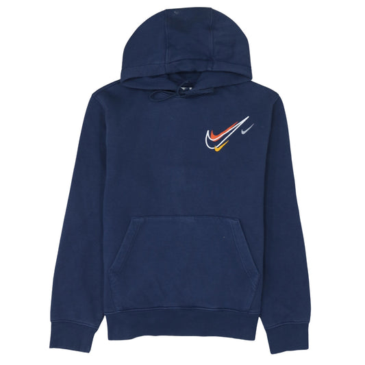 Nike Men's Blue Pullover Hoodie Small Fleece Logo Sportswear