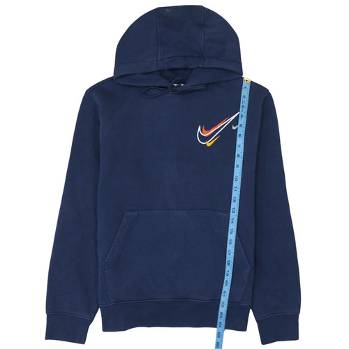 Nike Men's Blue Pullover Hoodie Small Fleece Logo Sportswear