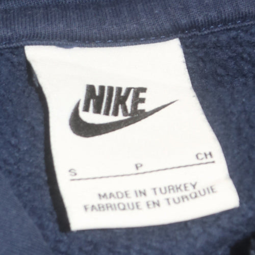 Nike Men's Blue Pullover Hoodie Small Fleece Logo Sportswear