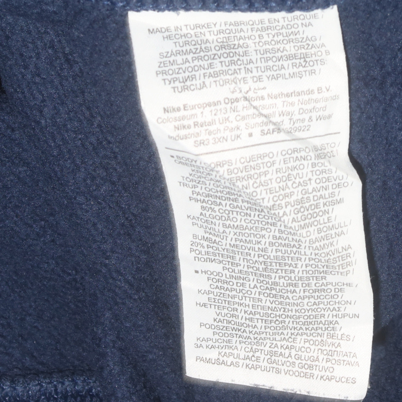 Nike Men's Blue Pullover Hoodie Small Fleece Logo Sportswear